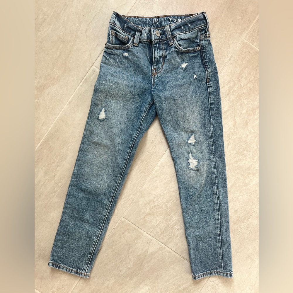 GAP Kids Blue Distressed girlfriend Jeans